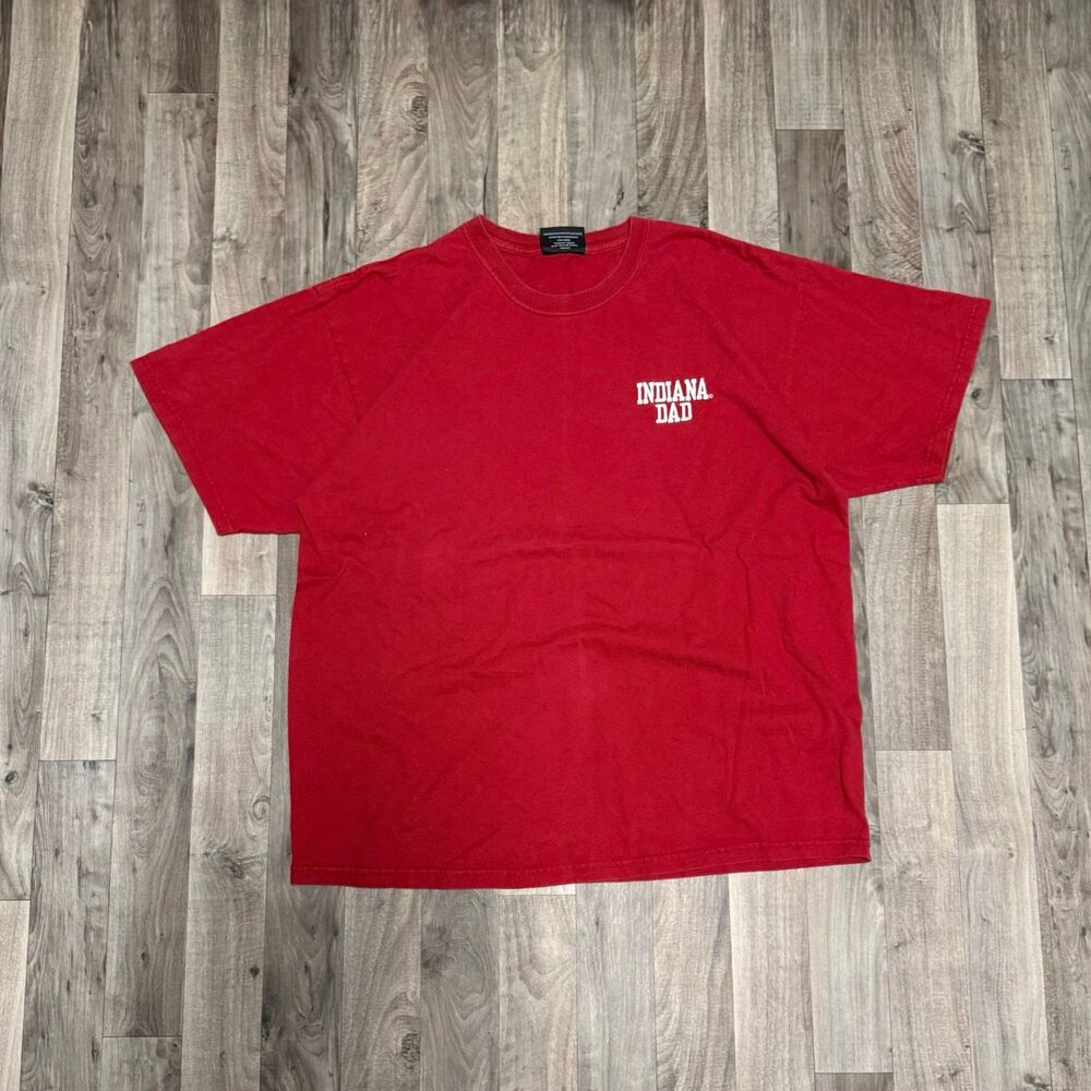 Vintage Indiana University Hoosiers IU dad embroidered red tshirt